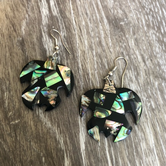 handmade Jewelry - Gorgeous mosaic abalone turtle earrings